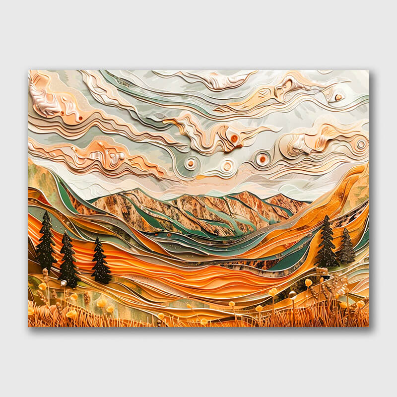Abstract Golden Valley Painting