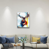 captivating deer antler art-paint by numbers hanging on living room