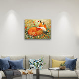 Cute Fox in the Flowers - Fox Artwork,hanging on living room