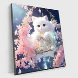 Cute White Cat Painting - Paint by Numbers