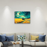 Flower Fields Under the Starry Night,hanging on living room