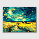 Golden Fields Under the Starry Night