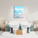 Ocean Wave Painting - Paint by Numbers,hanging on bedroom