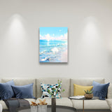 Ocean Wave Painting - Paint by Numbers,hanging on living room