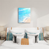 Ocean Wave Art - Paint by Numbers,hanging on bedroom