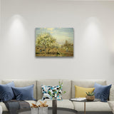 Orchard in Bloom by Pissarro - Blooming Orchard - Paint by Numbers,hanging on living room