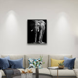 Realistic Elephant Painting On Canvas hanging on living room