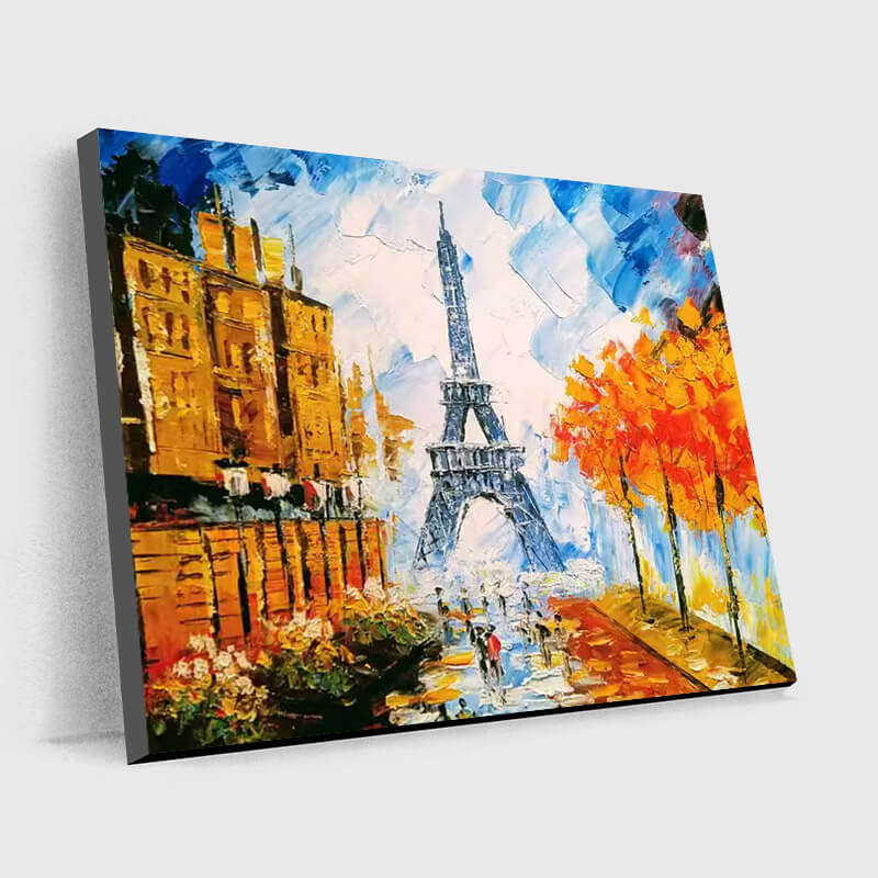 Eiffel Tower in Autumn Cityscape - Paint by Numbers
