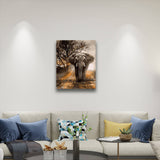 Elephant canvas painting paint by numbers hanging on living room