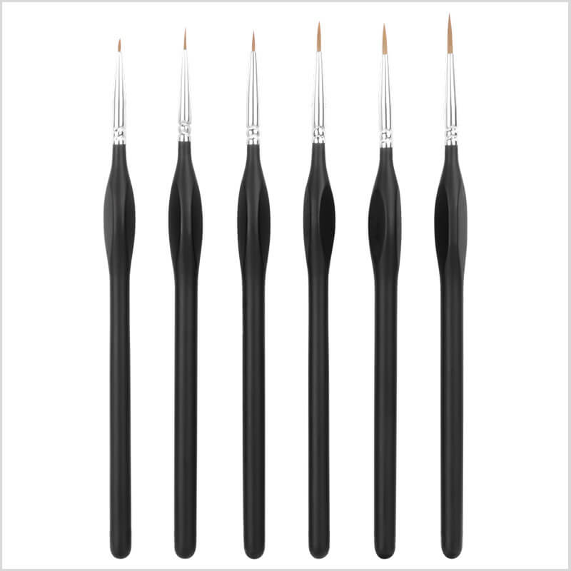 6-Piece Wolf Hair Paintbrush Set - Paint by Numbers