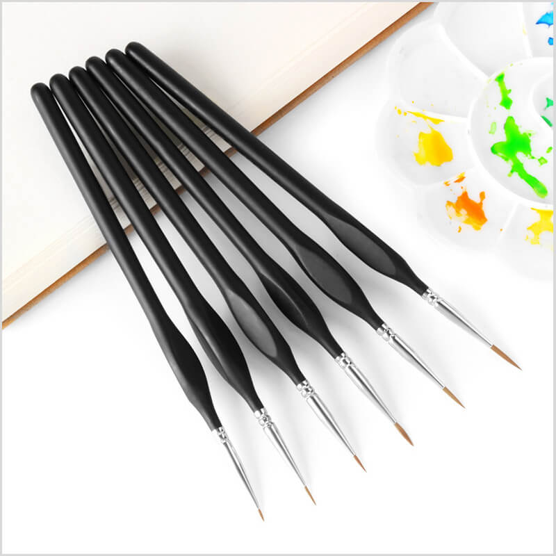 6-Piece Wolf Hair Paintbrush Set - Paint by Numbers