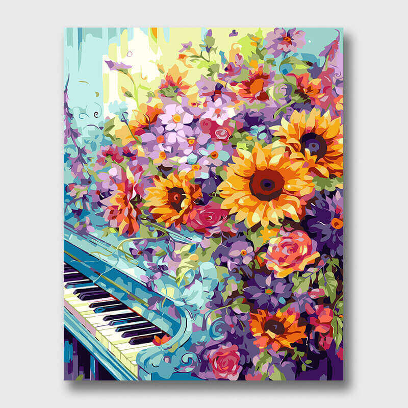 Flowers on the Piano - Paint by Numbers