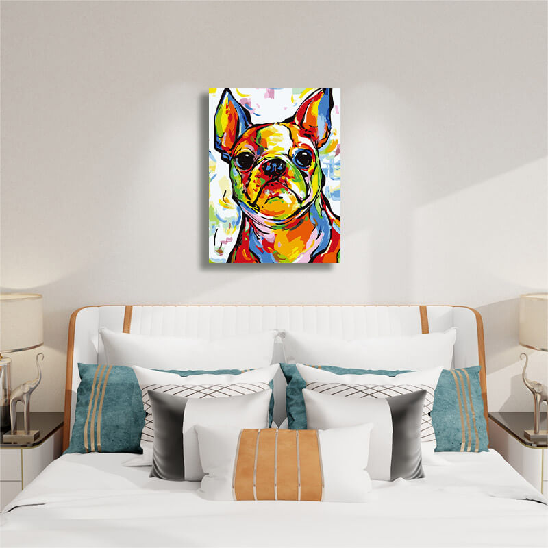 French Bulldog Painting - Paint by Numbers,hanging on bedroom