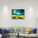 Golden Fields Under the Starry Night,hanging on living room
