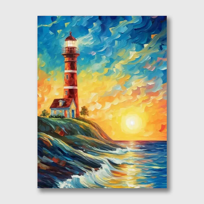 Lighthouse Art by The Sea - Paint by Numbers