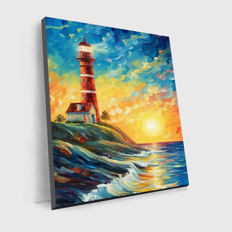 Lighthouse Art by The Sea - Paint by Numbers