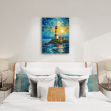 Lighthouse Artwork - Paint by Numbers,hanging on bedroom
