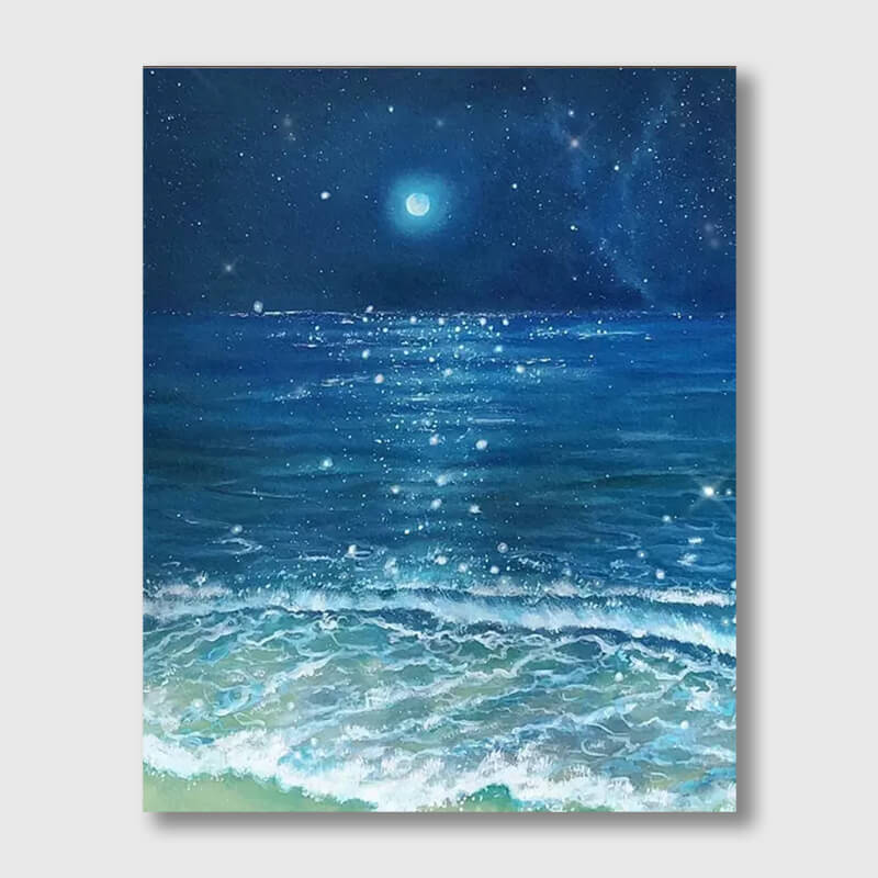 Moonlit Waves Wall Art - Paint by Numbers