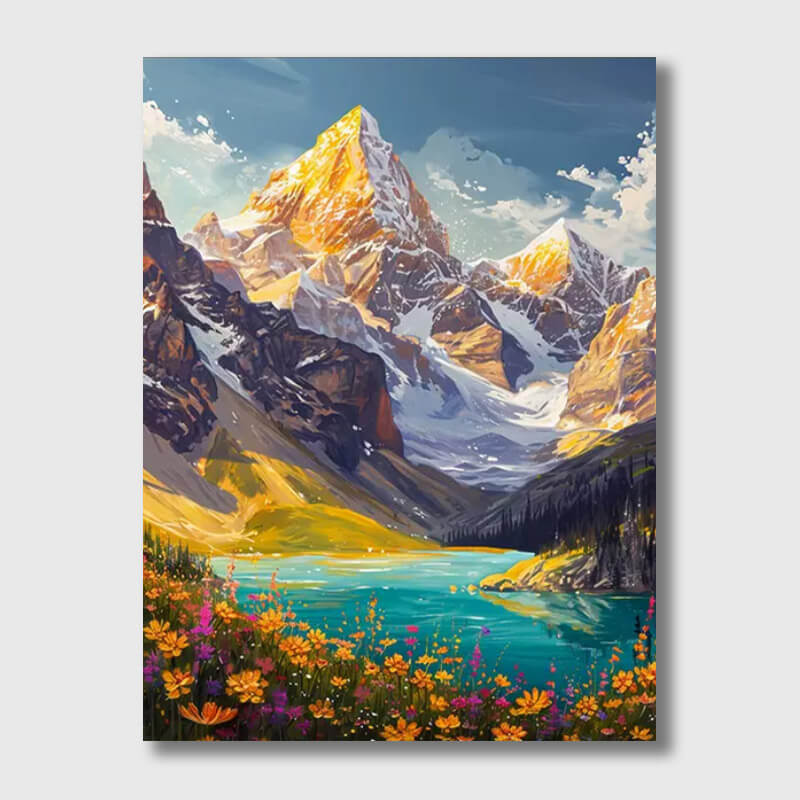 Mountain Lake Painting - Paint by Numbers