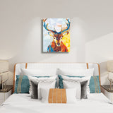 mule deer paintings-paint by numbers-hanging on bedroom