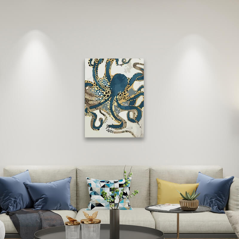 Octopus Artwork - Paint by Numbers,hanging on living room