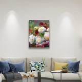 Peony Art - Paint by Numbers,hanging on living room