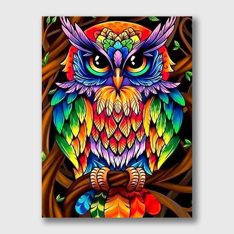 Rainbow Owl - Paint by Numbers