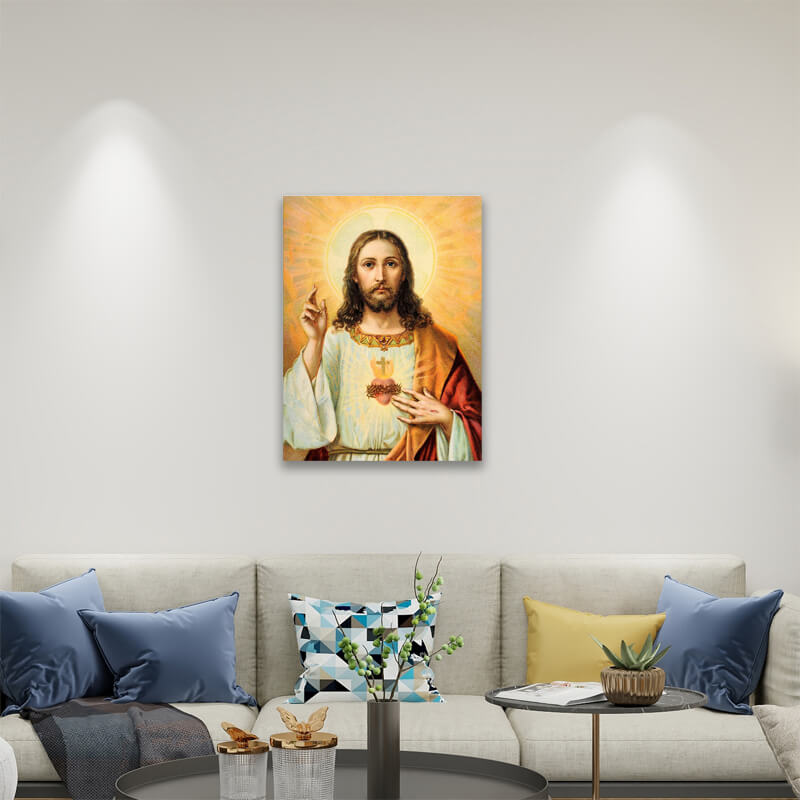 Sacred Heart of Jesus Picture,hanging on living room