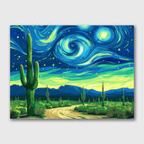 Saguaro Cactus Under the Starry Night