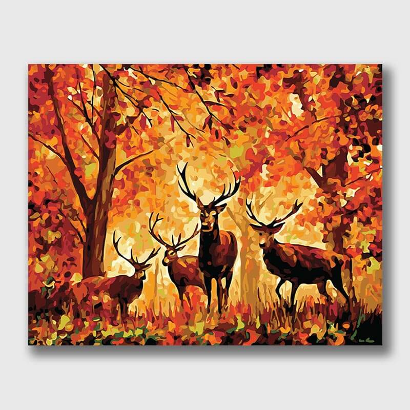 stunning deer wall art-paint by numbers