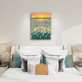 Sunset Art - Paint by Numbers,hanging on bedroom