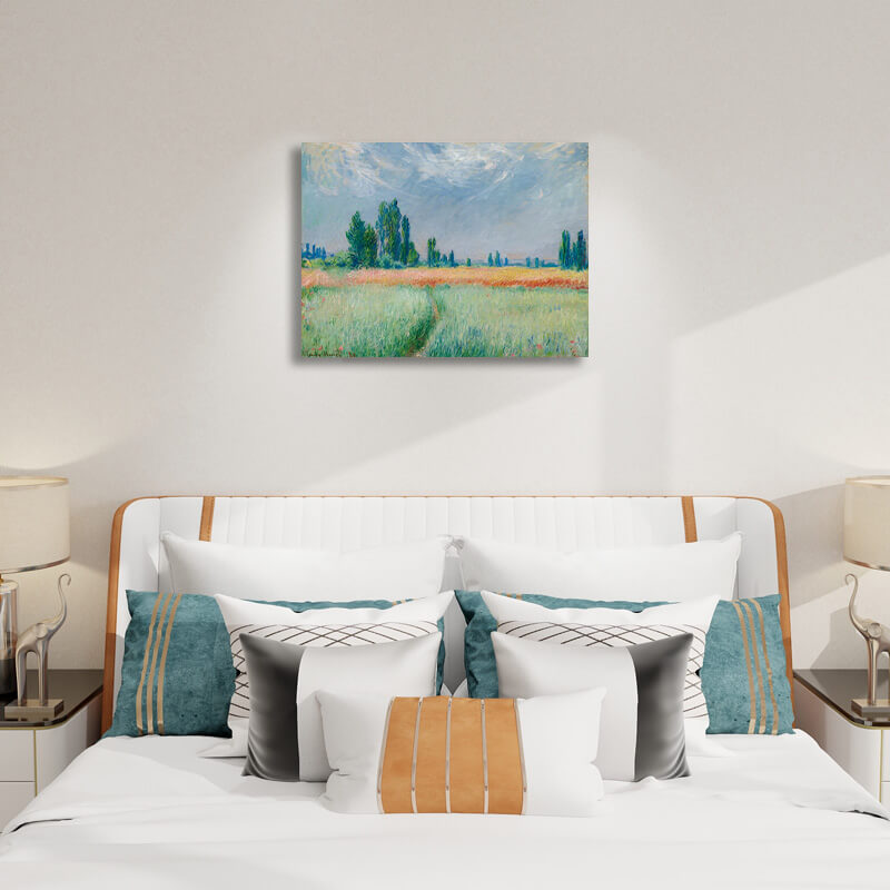 Wheatfield by Monet - Wheat Field Art - Paint by Numbers,hanging on bedroom
