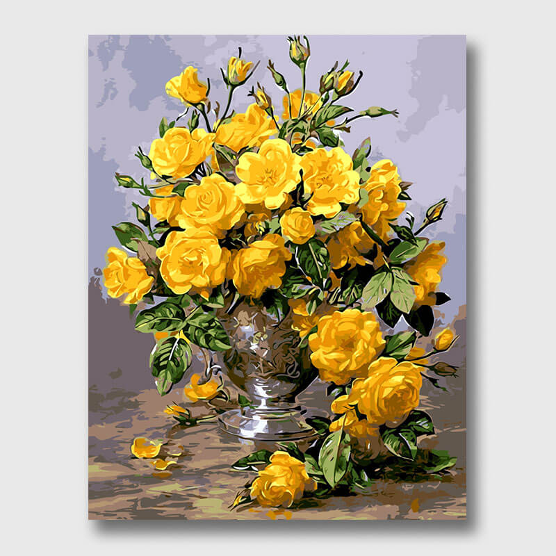 Yellow Rose Art - Paint by Numbers